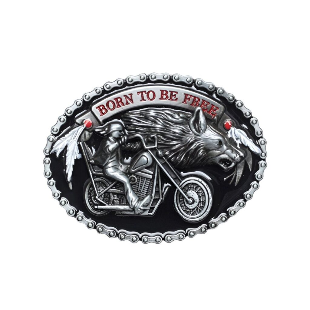 boucle de ceinture moto born to be free modele logan 940875