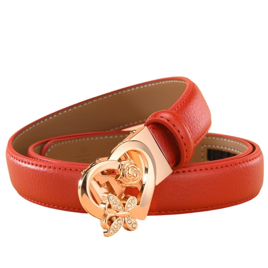 ceinture automatique en cuir a boucle coeur papillon modele adela 977695