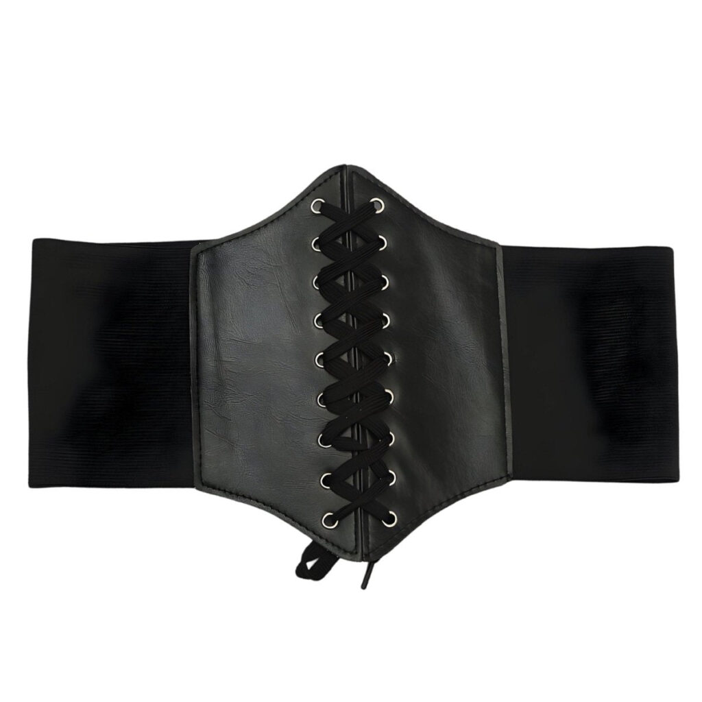 ceinture corset unie a lacet modele kayla 740139