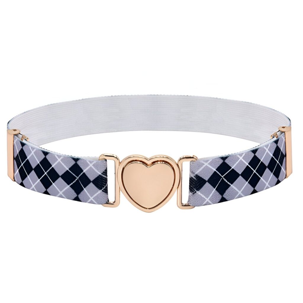 ceinture elastique a attache rapide en forme de coeur pour fille a carreaux modele ada 825294