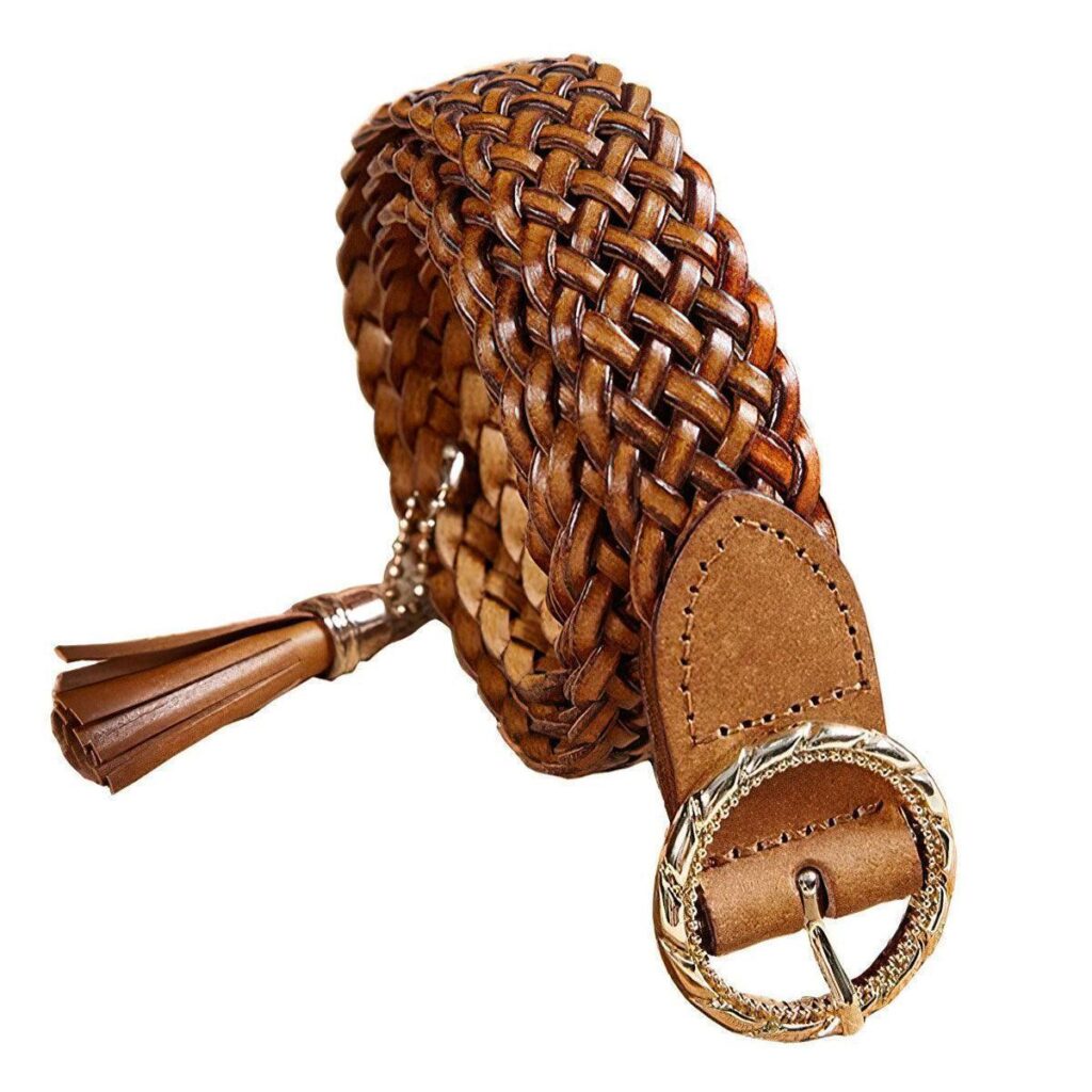 ceinture en cuir tresse modele kara 418921