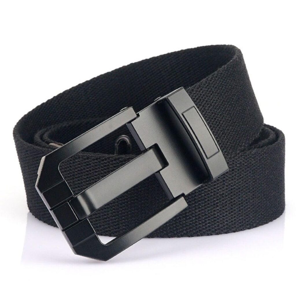 ceinture en toile avec boucle noire modele taras 980117