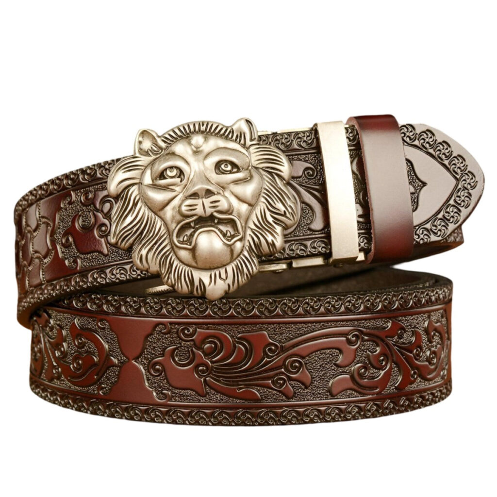 ceinture esprit animal a boucle en forme de tete de lion modele dax 111497