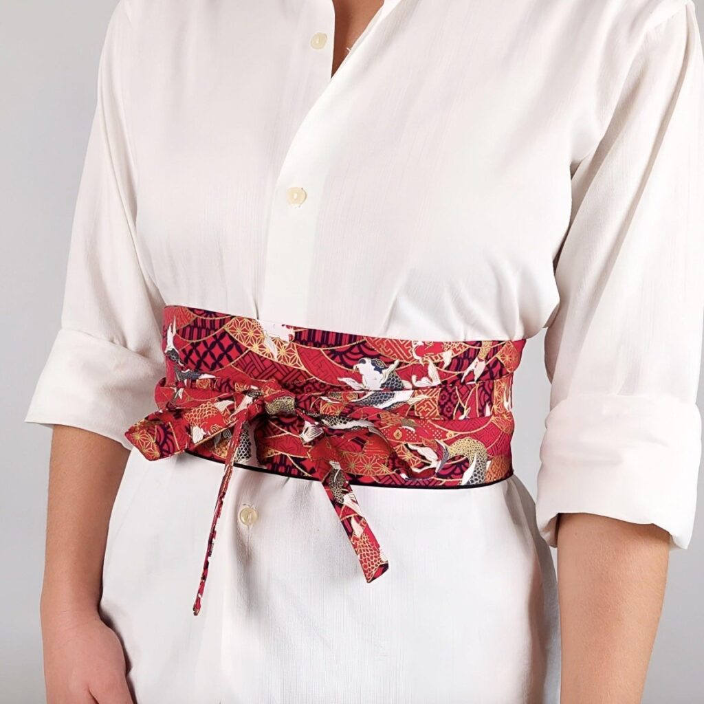 ceinture obi a motifs carpe koi modele naegi 345214