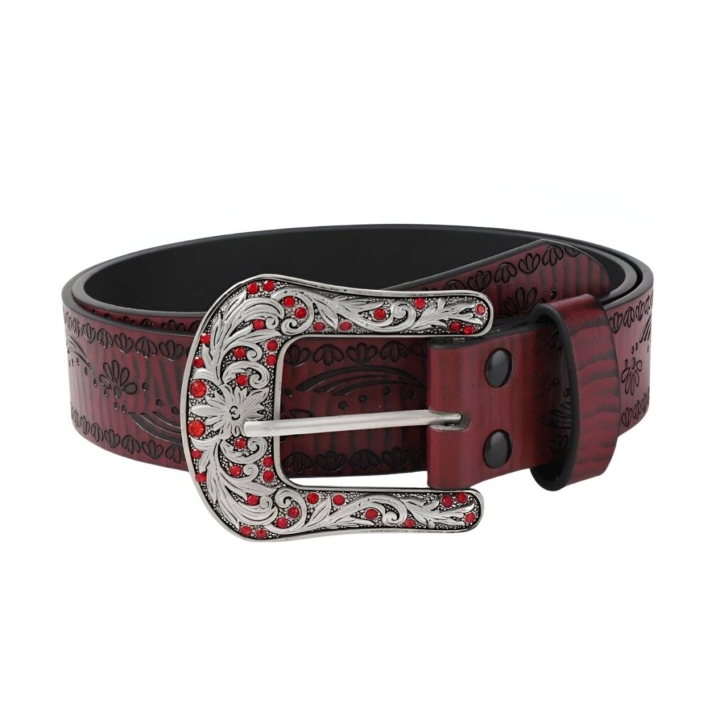 ceinture western a motifs floraux modele kurata 116282