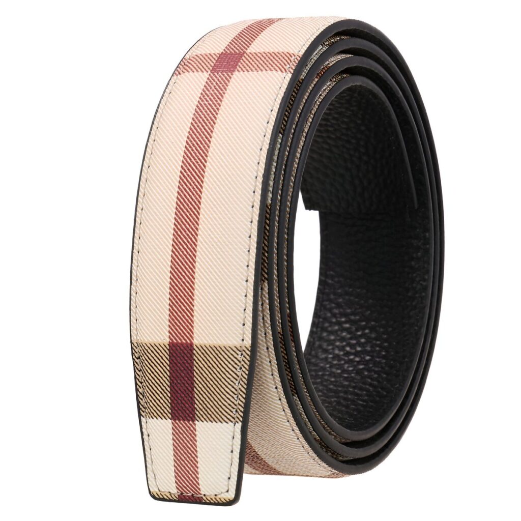 laniere de ceinture 35 cm en cuir a carreaux pour boucles automatiques modele edmond 465564