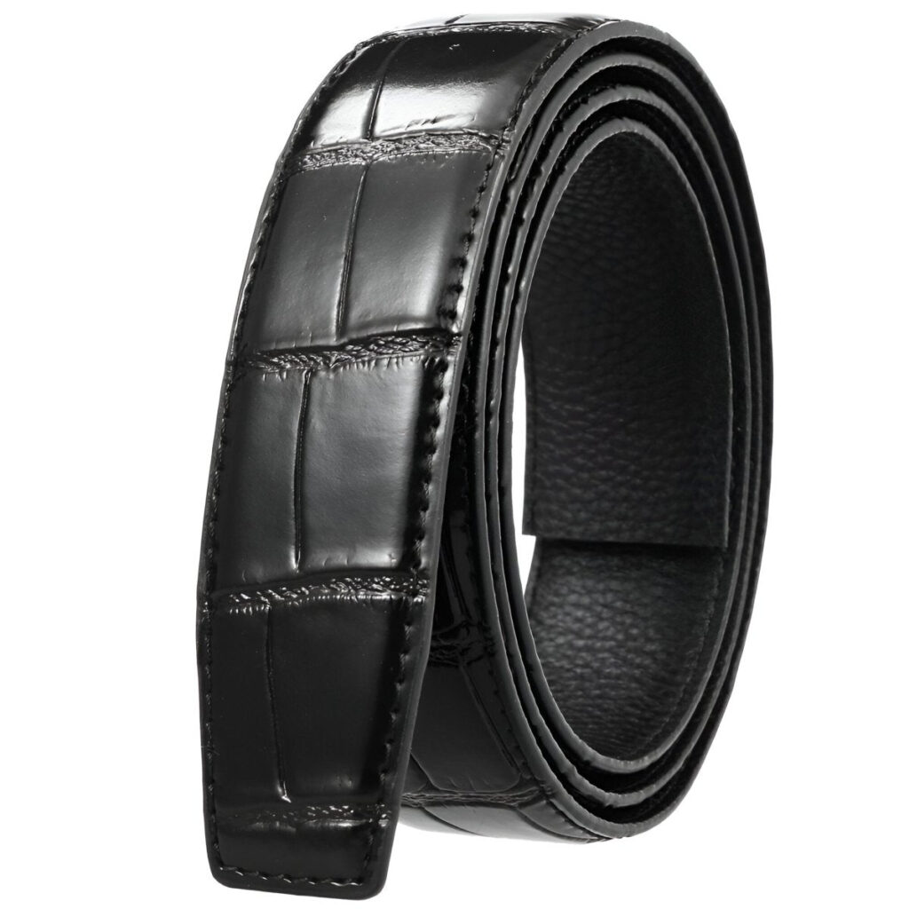 laniere de ceinture 35 cm en cuir aspect croco pour boucles automatiques modele damien 602948