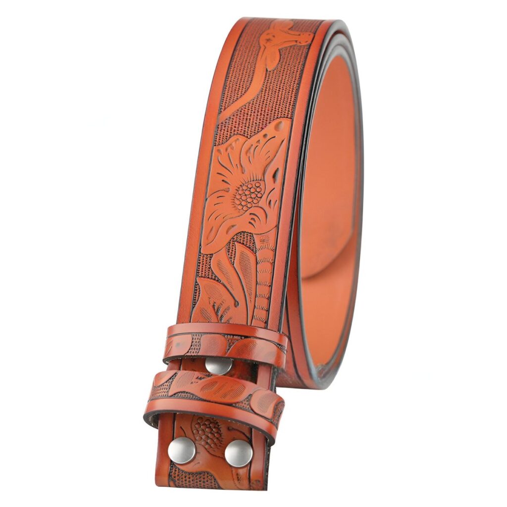 laniere de ceinture 38 cm en cuir pour boucles interchangeables style western modele yakima 479447